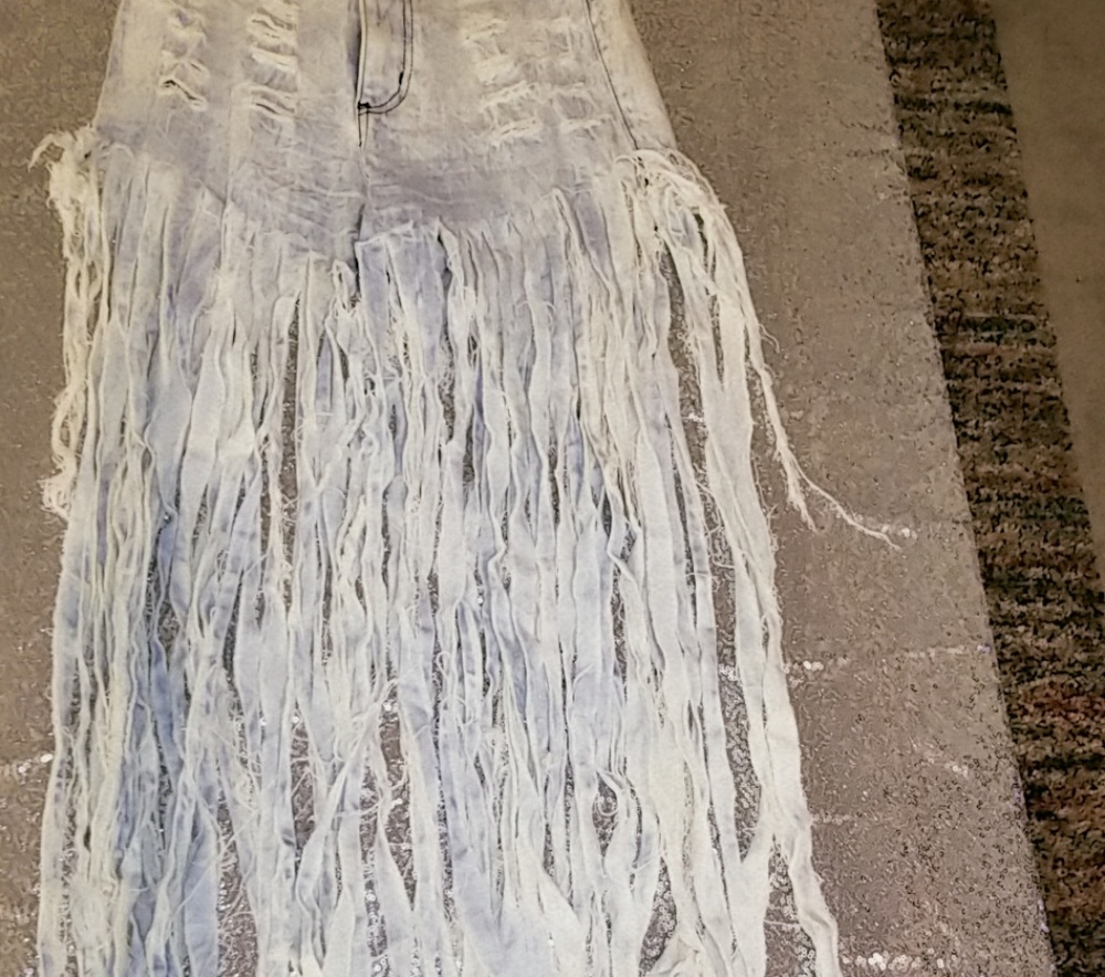 Women light stone was fringe high waisted shorts